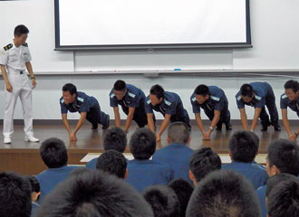 JCGA’s cadets performing the KMU’s physical training.