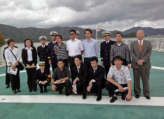 On the deck of the training ship at JCGS