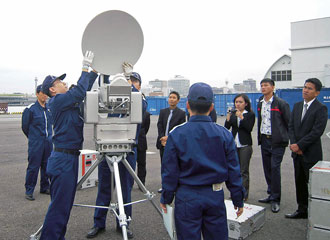 Setting a portable antenna