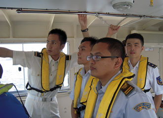 Participants on the training boat